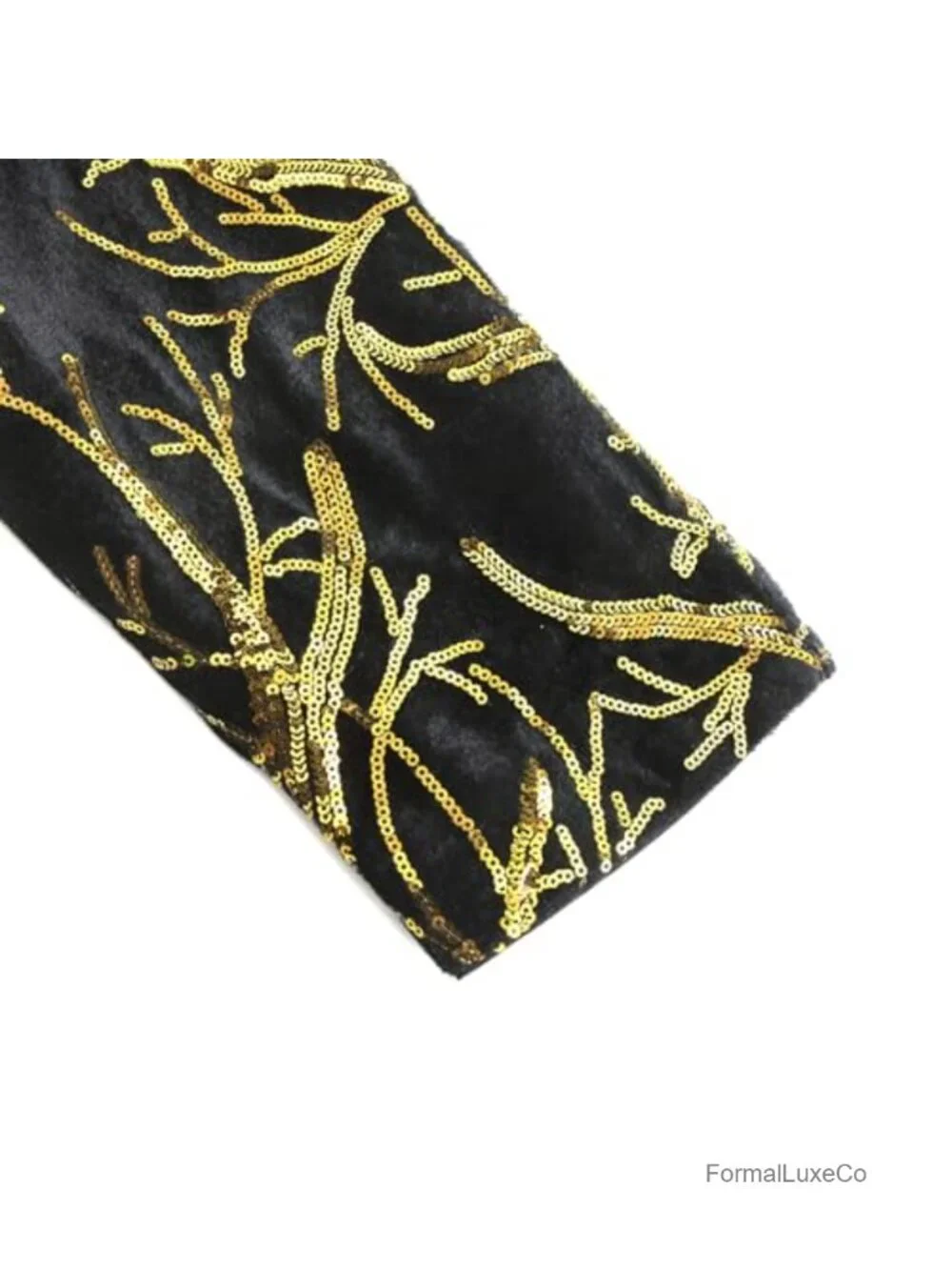 Men's Sequin Blazer Slim Fit Velvet Tuxedo Sport Coat with Peak Lapel for